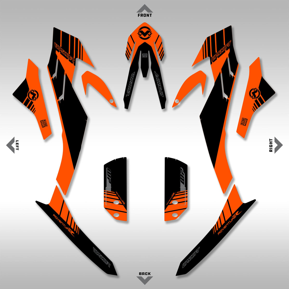 2019 - 2022 790 / 890 ADVENTURE - ORANGE / BLACK - GRAPHICS KIT