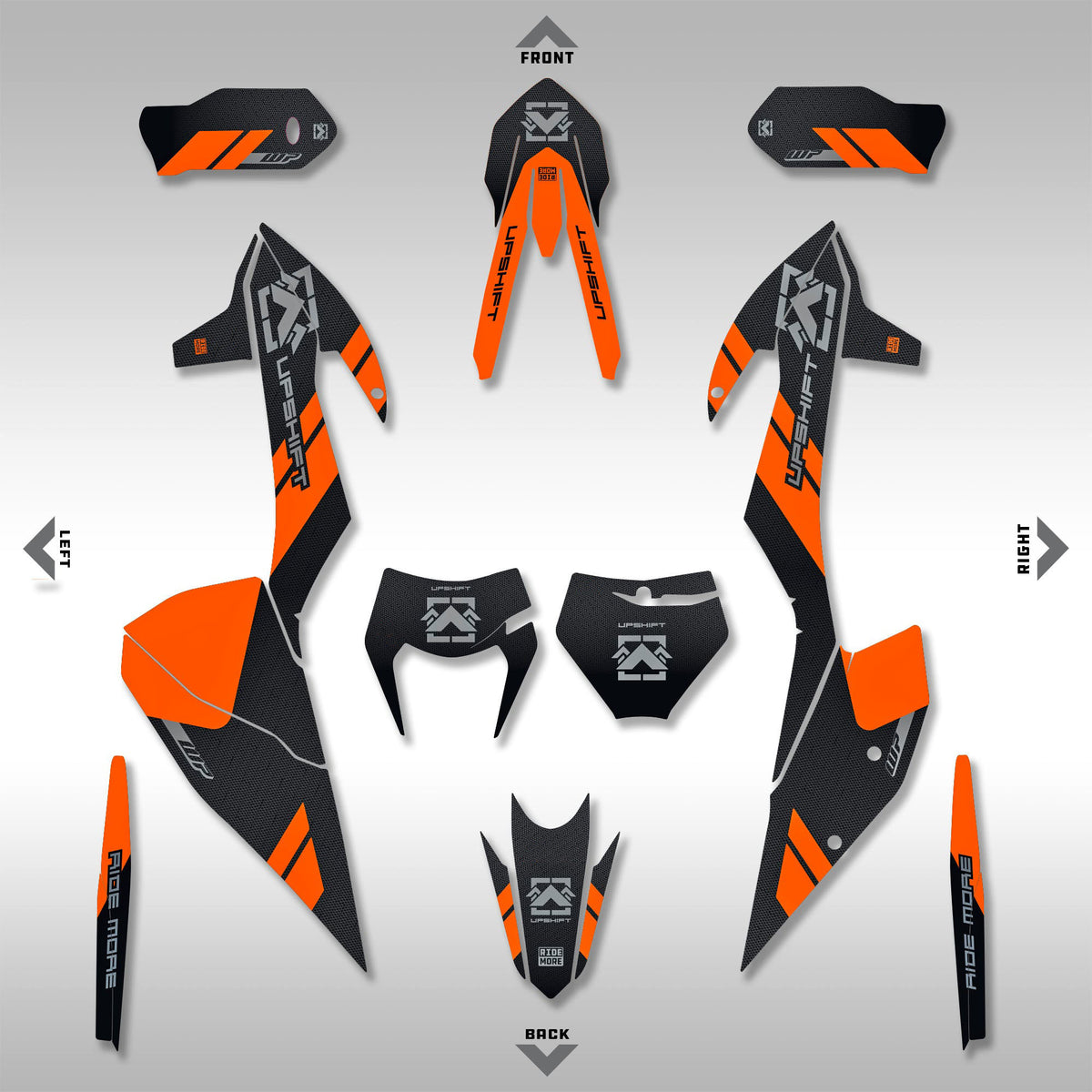 2020 - 2023 EXC-F, XC, XC-W ORANGE / BLACK GRAPHICS KIT