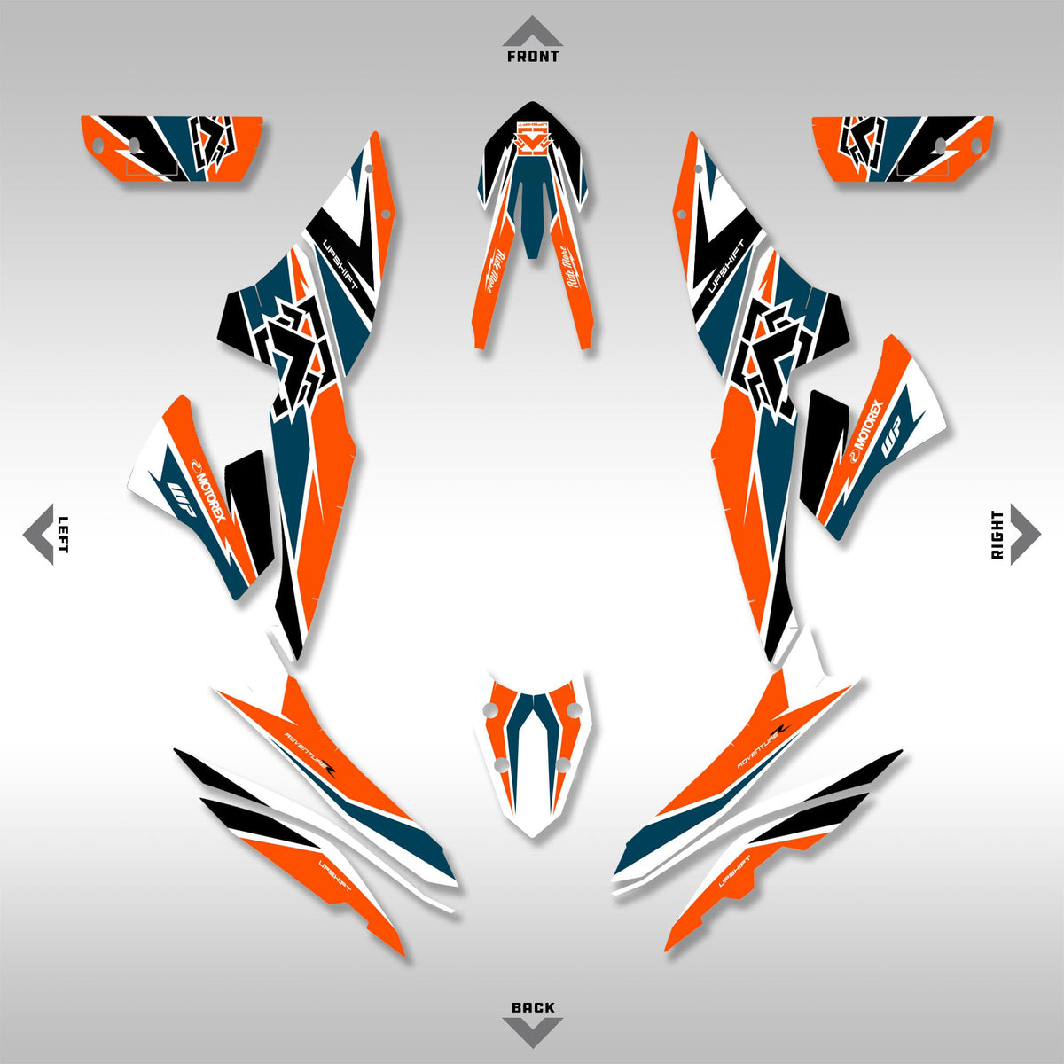 2023 - 2025 890 ADVENTURE - BLUE / ORANGE CRUSH - GRAPHICS KIT