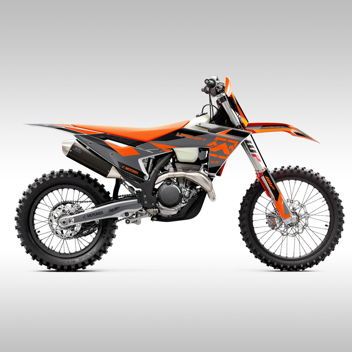 2023 - 2025 EXC, XC, XC-F GRAPHICS KIT - STRATUS ORANGE / GRAY