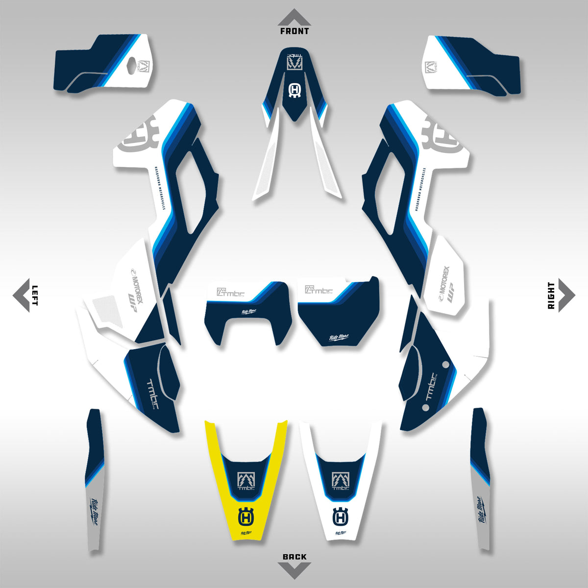 2023 - 2024 HUSQVARNA FE, TE, FX, TX - RETRO BLUE - GRAPHICS KIT