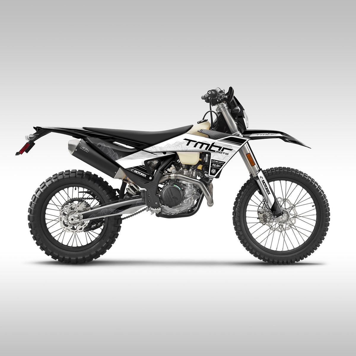 2023 - 2024 KTM EXC XC, XC-F GRAPHICS KIT - BLACK &amp; WHITE MOUNTAIN FRAMEWORK