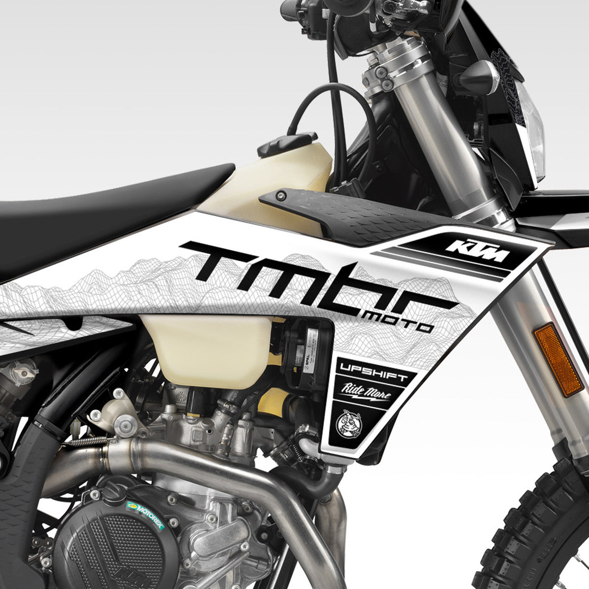 2023 - 2024 KTM EXC XC, XC-F GRAPHICS KIT - BLACK &amp; WHITE MOUNTAIN FRAMEWORK