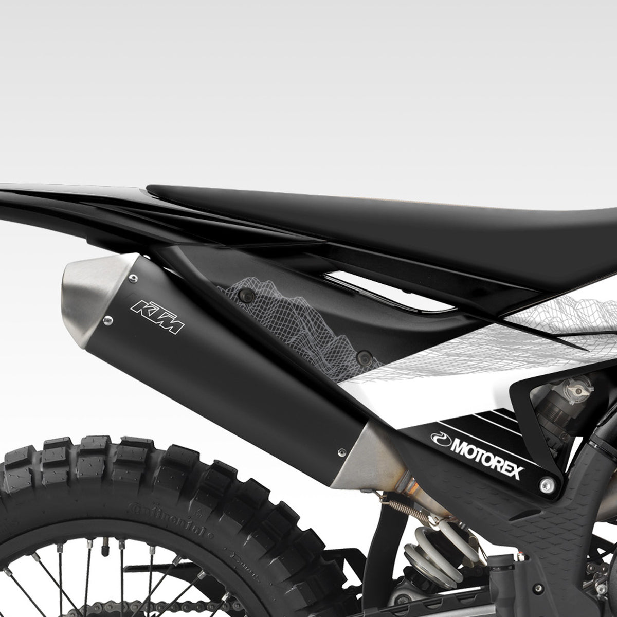 2023 - 2024 KTM EXC XC, XC-F GRAPHICS KIT - BLACK &amp; WHITE MOUNTAIN FRAMEWORK