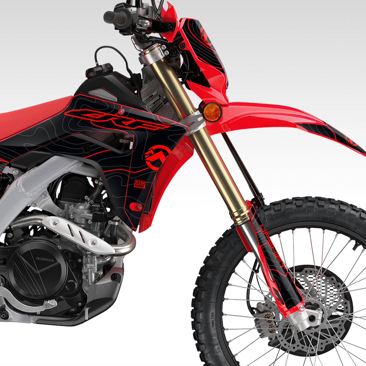 2019 - 2024 HONDA CRF450L / RL - BLACK/RED TOPO - GRAPHICS KIT