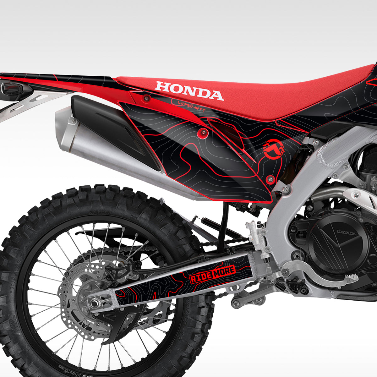 2019 - 2024 HONDA CRF450L / RL - BLACK/RED TOPO - GRAPHICS KIT