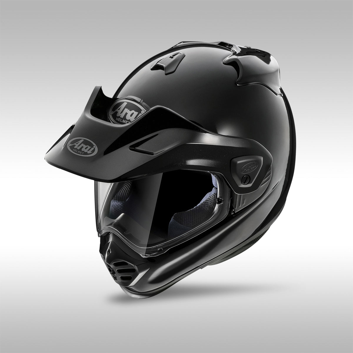 Arai XD-5 Adventure Helmet in solid gloss black.