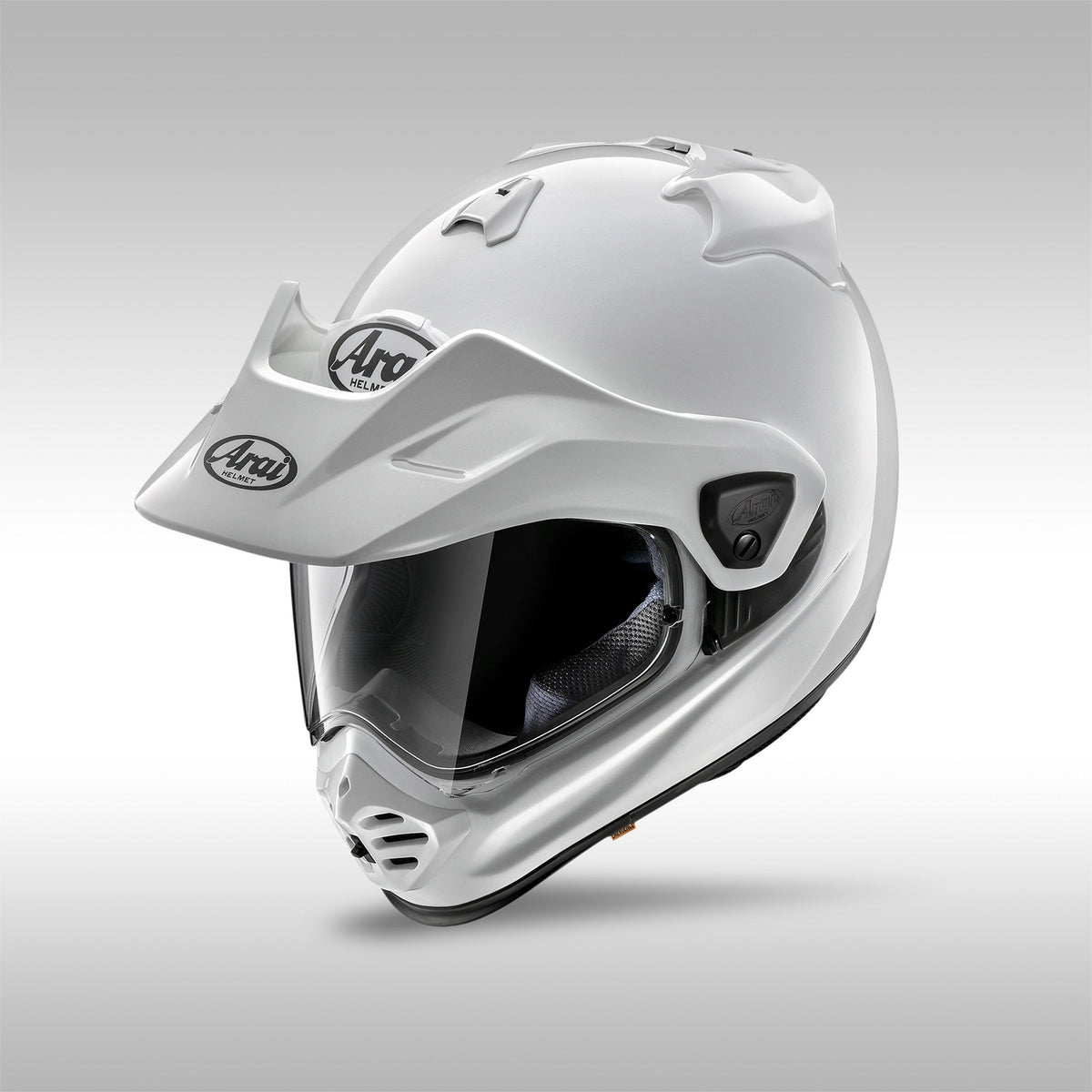 Arai XD-5 Adventure Helmet in solid gloss white. 