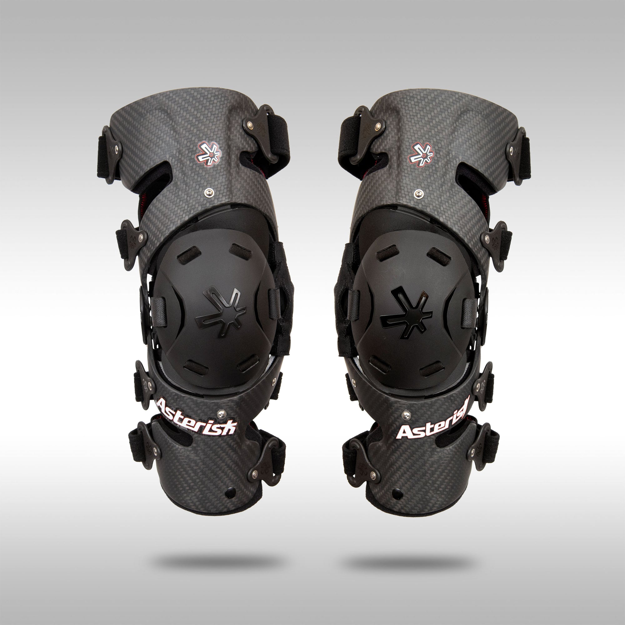 Asterisk Carbon Pro Knee Braces. Protect your knees from the rigiors of motocross, supercross, endurocross, offroad motorcycle and any other high impact activities you participate in. Asterisk knee braces are USA MADE.