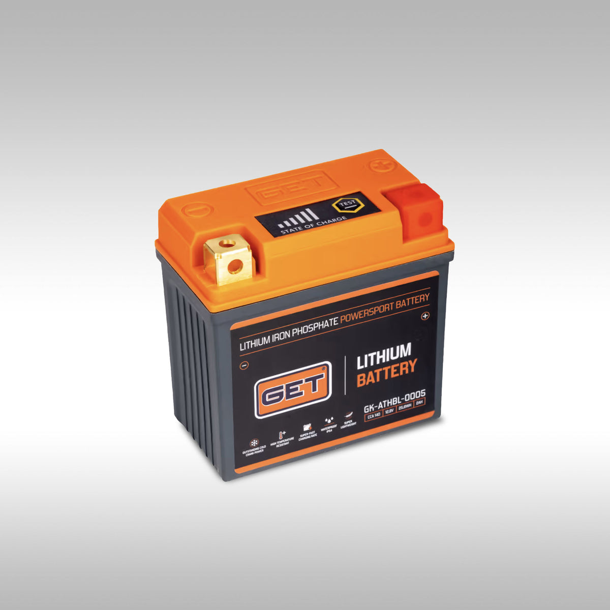 GET - LITHIUM IRON PHOSPHATE POWERSPORT BATTERY - 2AH - RH