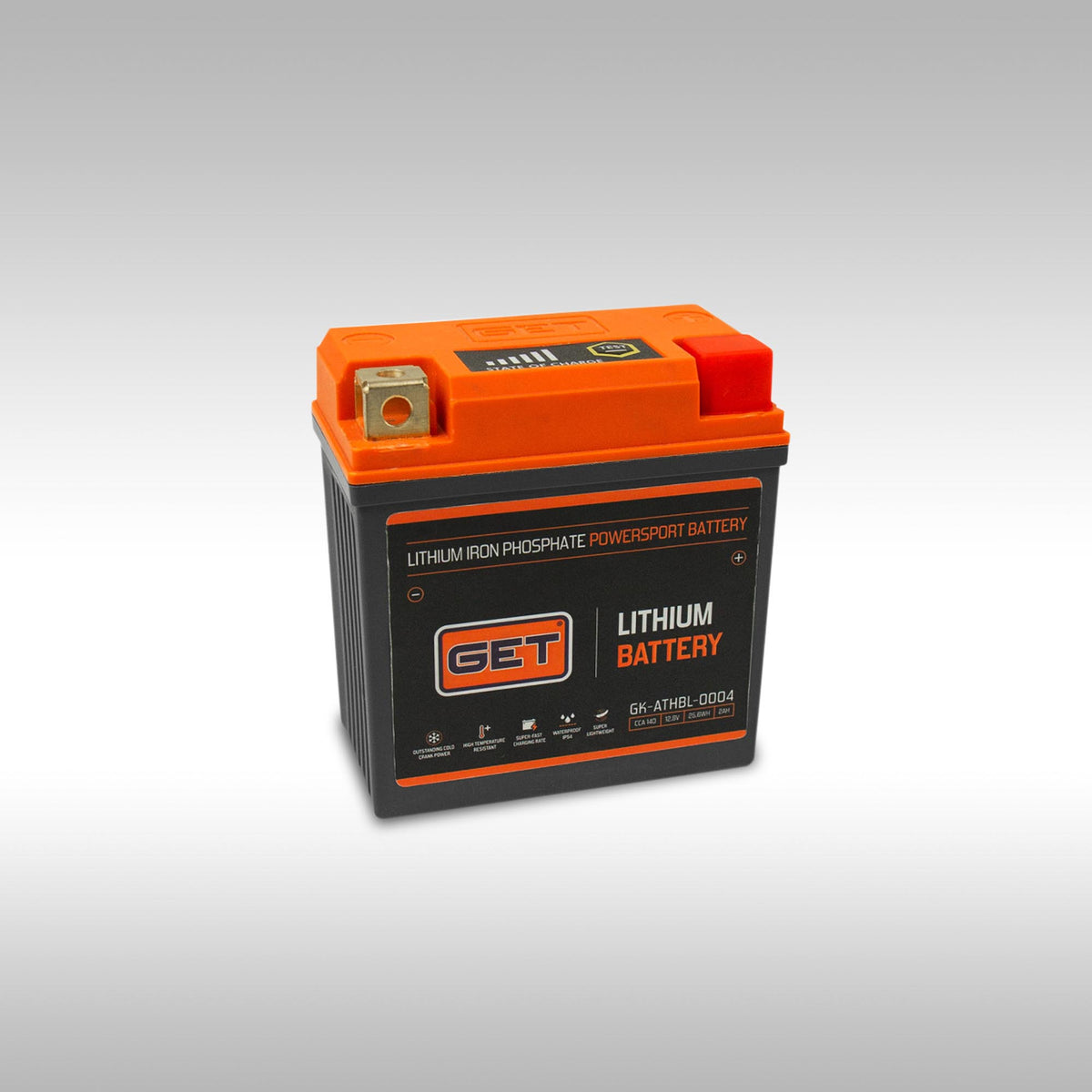 GET - LITHIUM IRON PHOSPHATE POWERSPORT BATTERY - 2AH / 140A CCA - RH