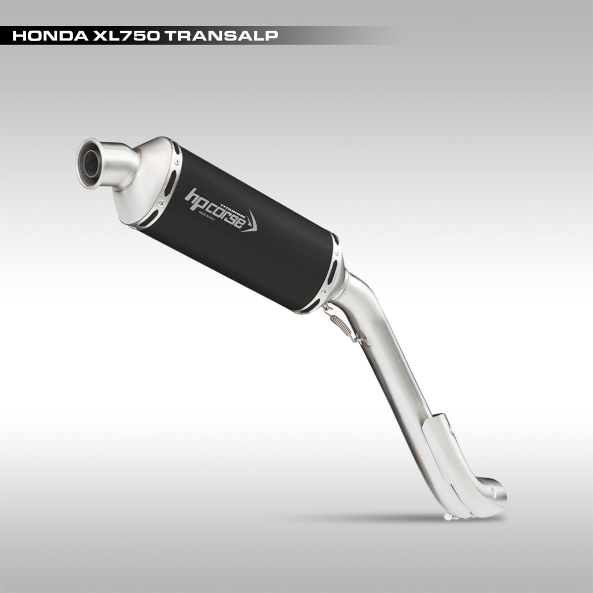 HP CORSE - BLACK HIGH MOUNT SP-1 SHORT TITANIUM SLIP-ON - HONDA TRANSALP XL750