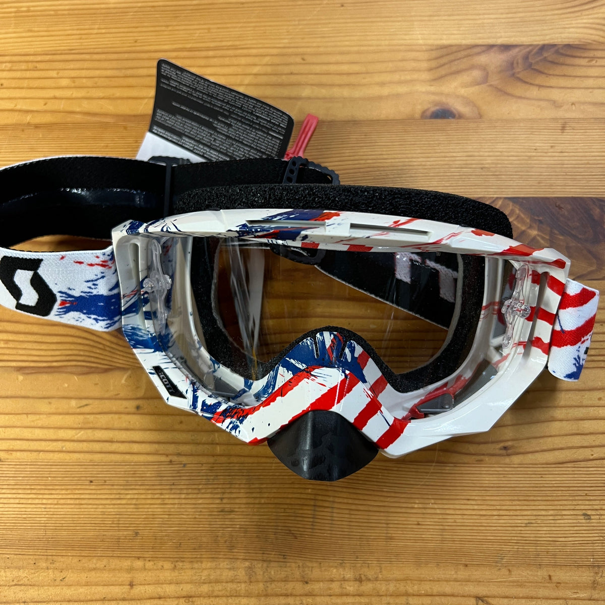 SCOTT SPORTS - TYRANT OFFROAD GOGGLES - RED, WHITE, BLUE - GARAGE SALE