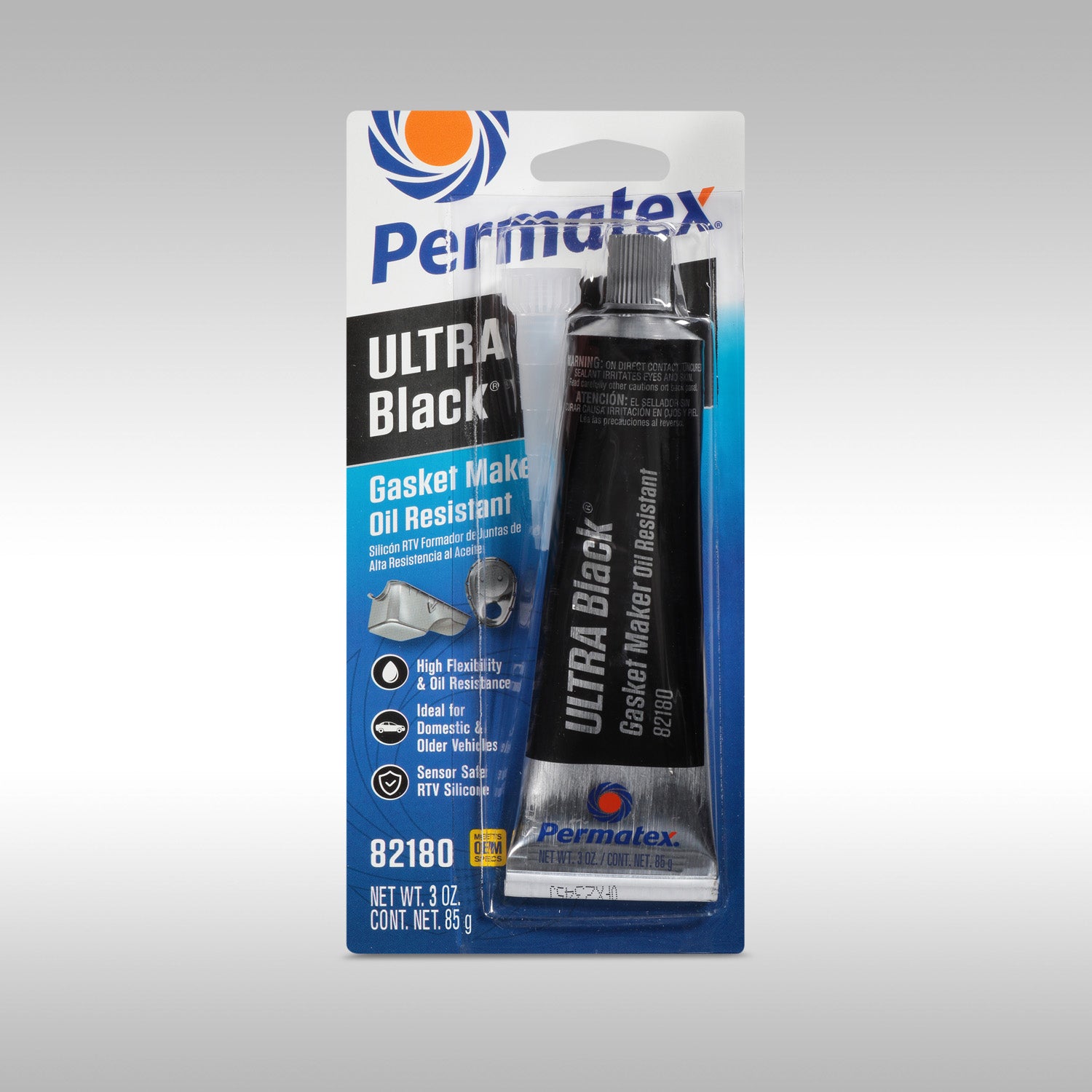 Permatex Ultra Black can be used on high flexibility and high oil resistant applications such as timing covers.