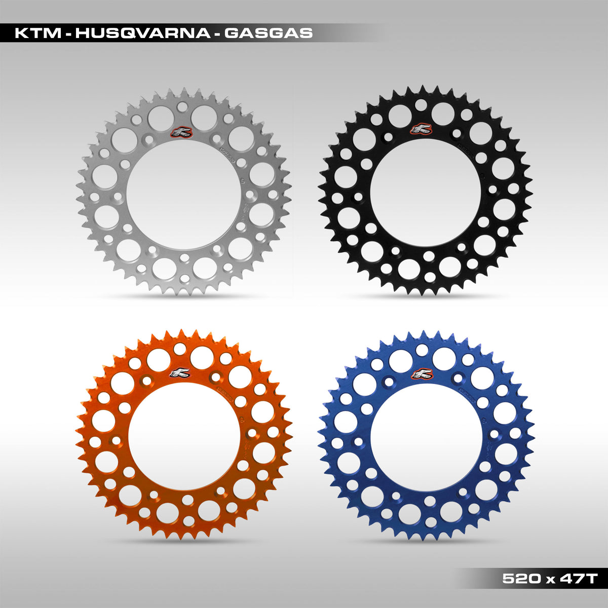 RENTHAL - ALUMINUM REAR SPROCKET - 520 - 47T - KTM, HUSQVARNA, GASGAS