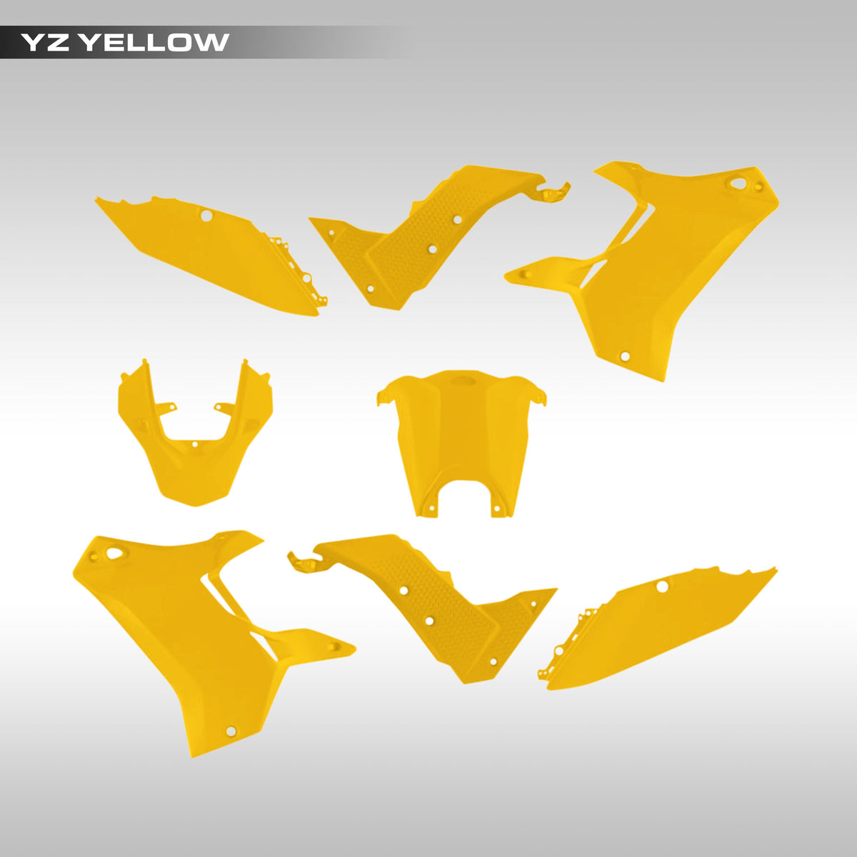 YZ Yellow RTech Revolution plastic kit for 2019 - 2024 Yamaha Tenere 700. Available in 14 color options.