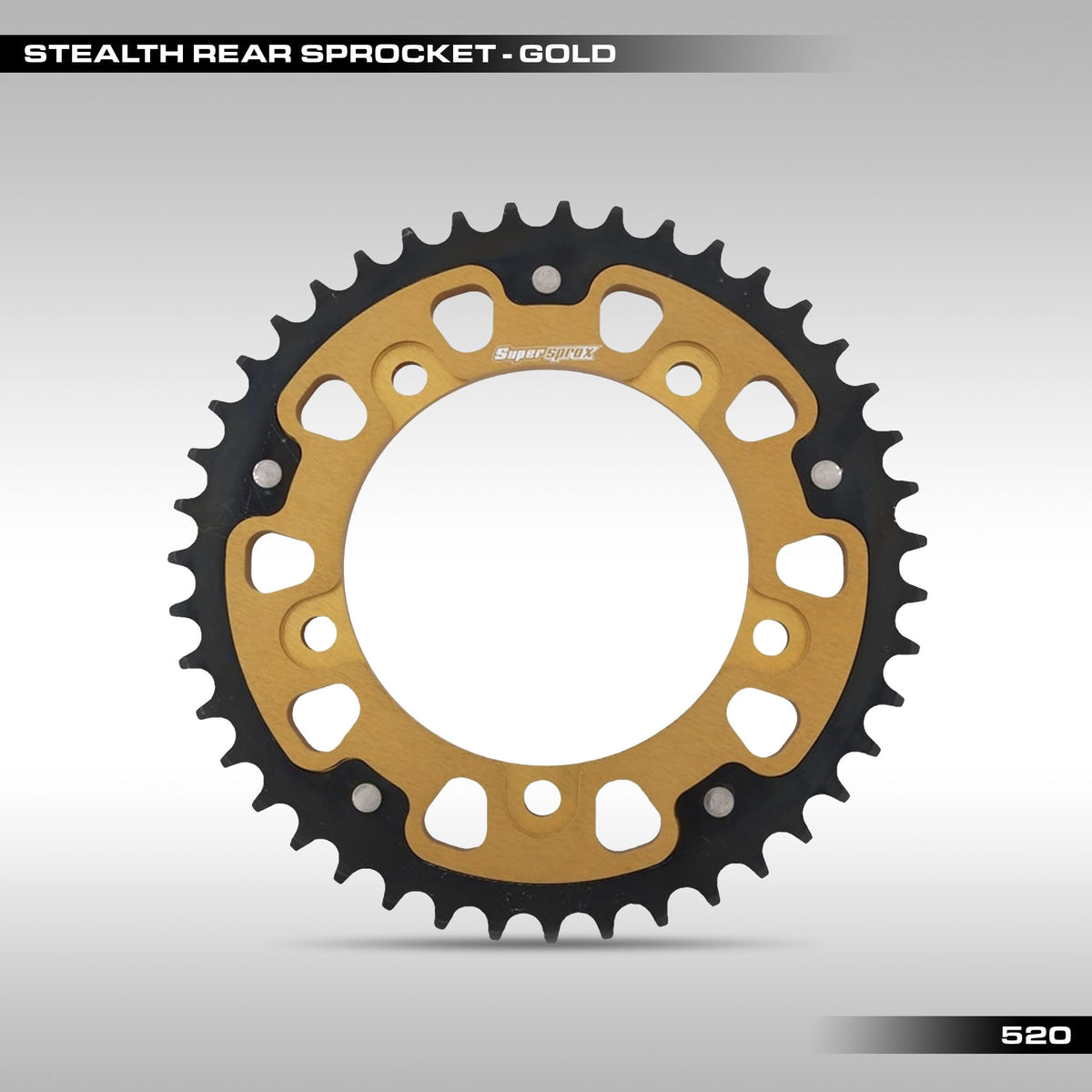 SUPERSPROX - STEALTH REAR SPROCKET - GOLD - 520 - 43T