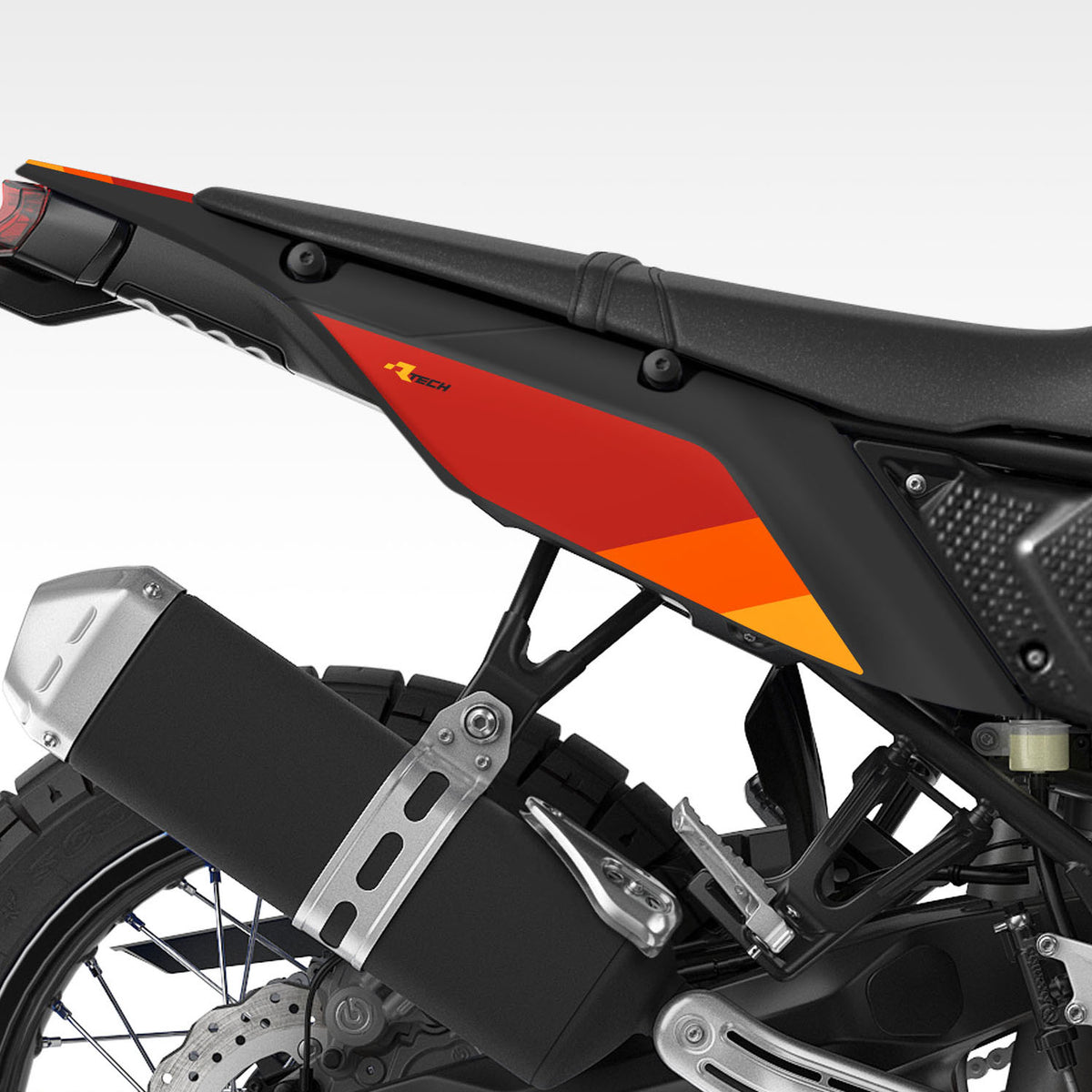 2019 - 2024 YAMAHA TENERE 700 - RTECH BLACK / RED / ORANGE STRIPE - GRAPHICS KIT