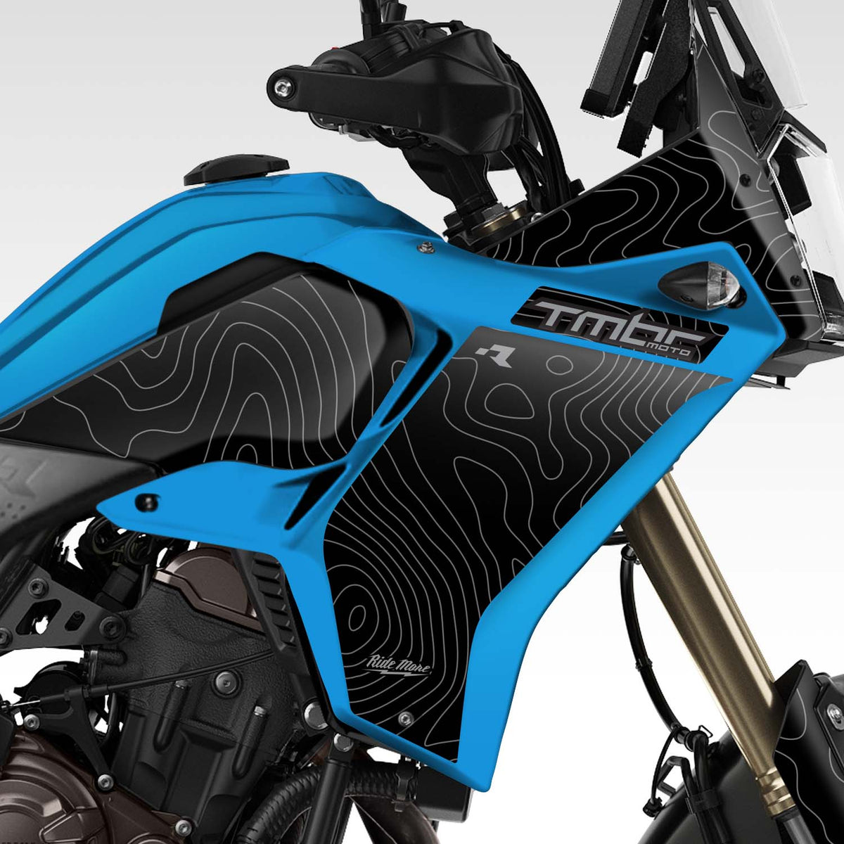 2019 - 2024 YAMAHA TENERE 700 - RTECH BLACK TOPO - GRAPHICS KIT