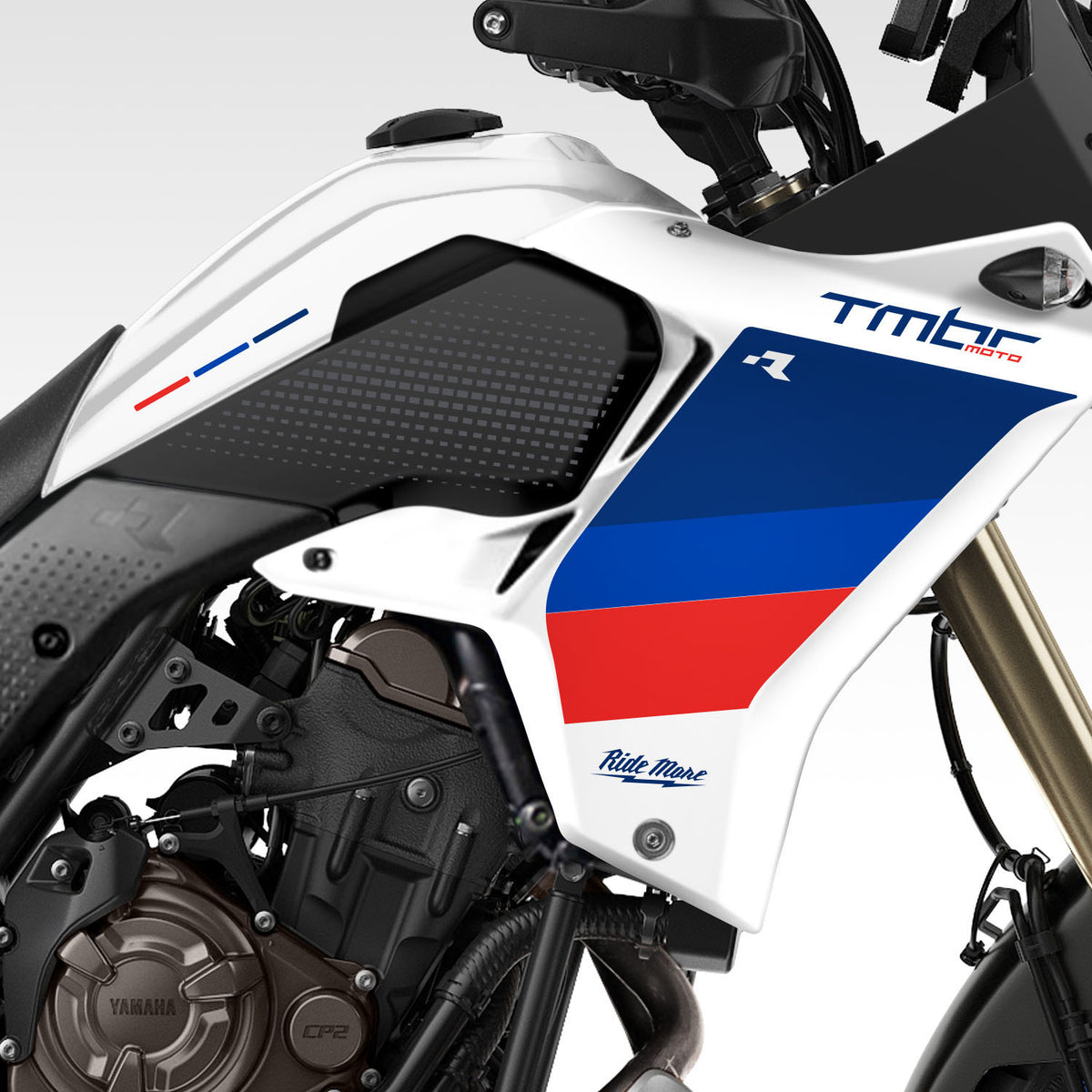 2019 - 2024 YAMAHA TENERE 700 - RTECH WHITE / BLUE / RED STRIPES - GRAPHICS KIT