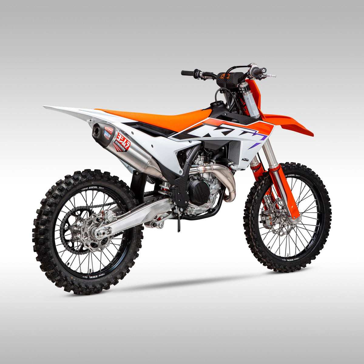 The Yoshimura RS-12 Slip-On Signature Series RS-12 slip-on provides additional power and it increases the torque for you KTM XC-F, SX-F or Husqvarna FX, FC. Includes a USFS approved spark arrestor in every slip-on, giving you peace of mind when you&#39;re headed out to the woods. With the SA-19-K spark arrestor, your bike will be noticeably quieter, and when you&#39;re out in the backcountry, everyone can appreciate a lower lower noise signature.