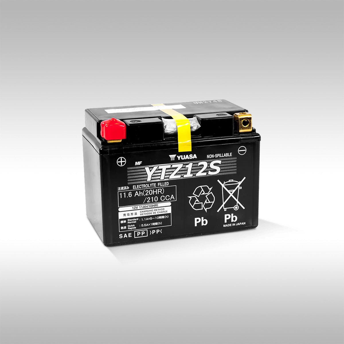 YUASA - YTZ12S AGM MAINTENANCE FREE BATTERY