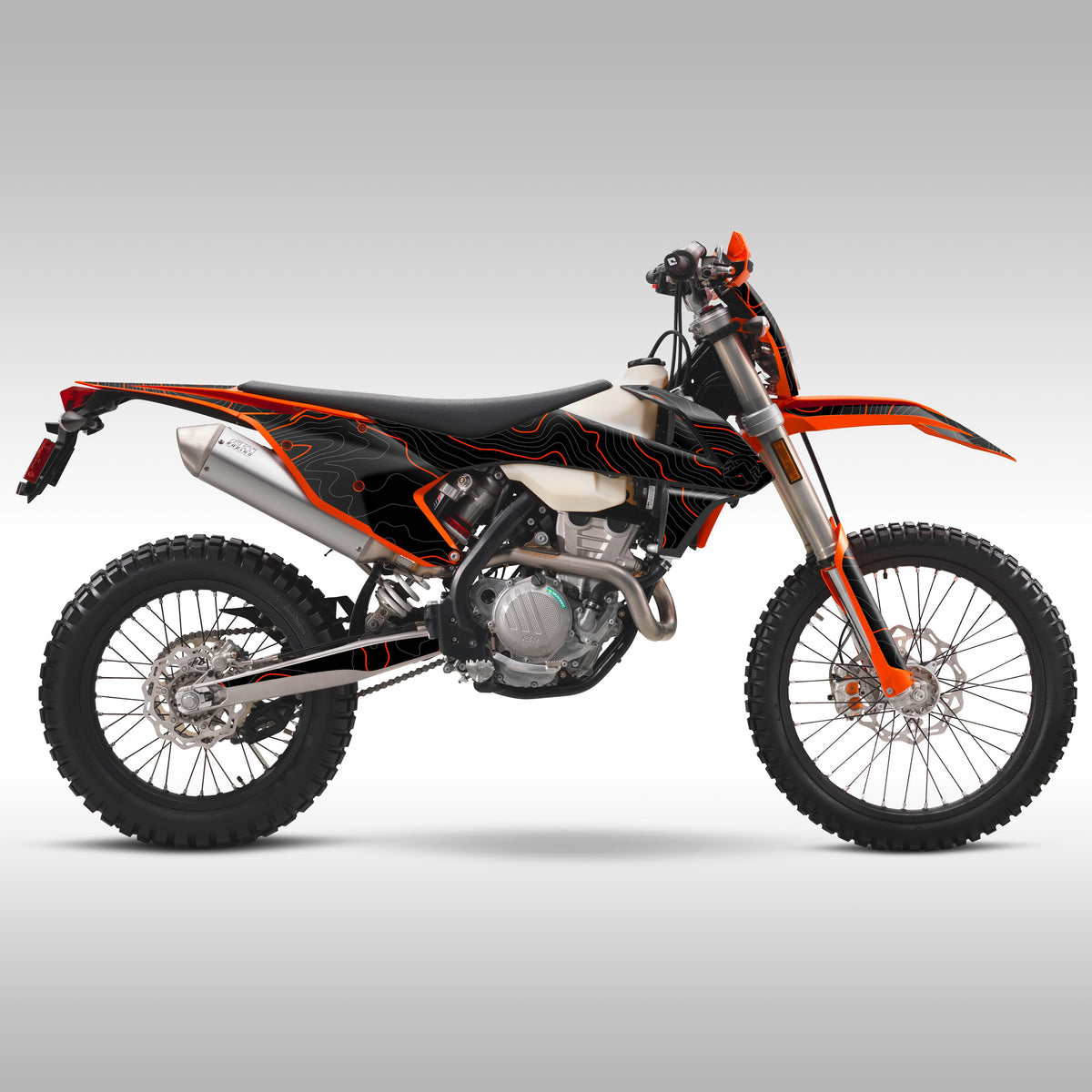 2017 - 2019 KTM EXC-F / XC-W - BLACK TOPO GRAPHICS KIT