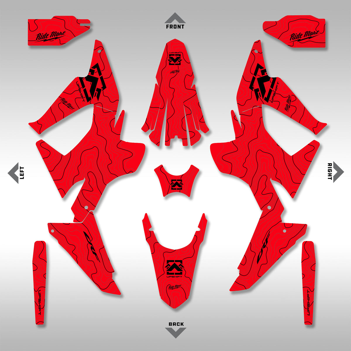 2021 - 2024 HONDA CRF300L RALLY - RED TOPO - GRAPHICS KIT