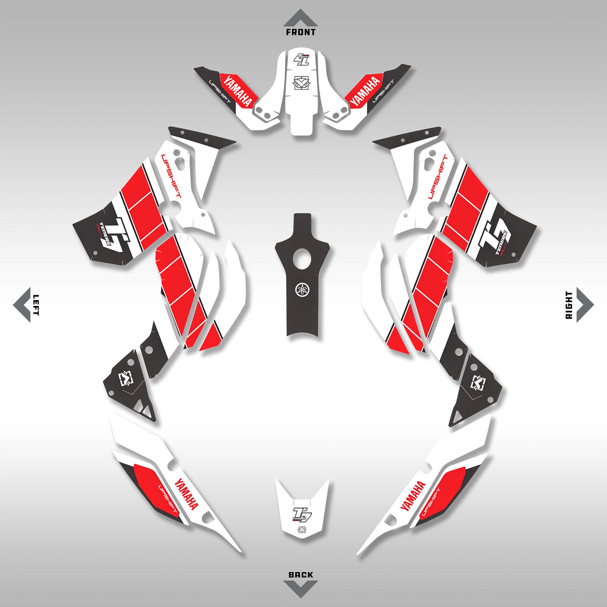 2019 - 2024 YAMAHA TENERE 700 - LAZER RED / WHITE - GRAPHICS KIT