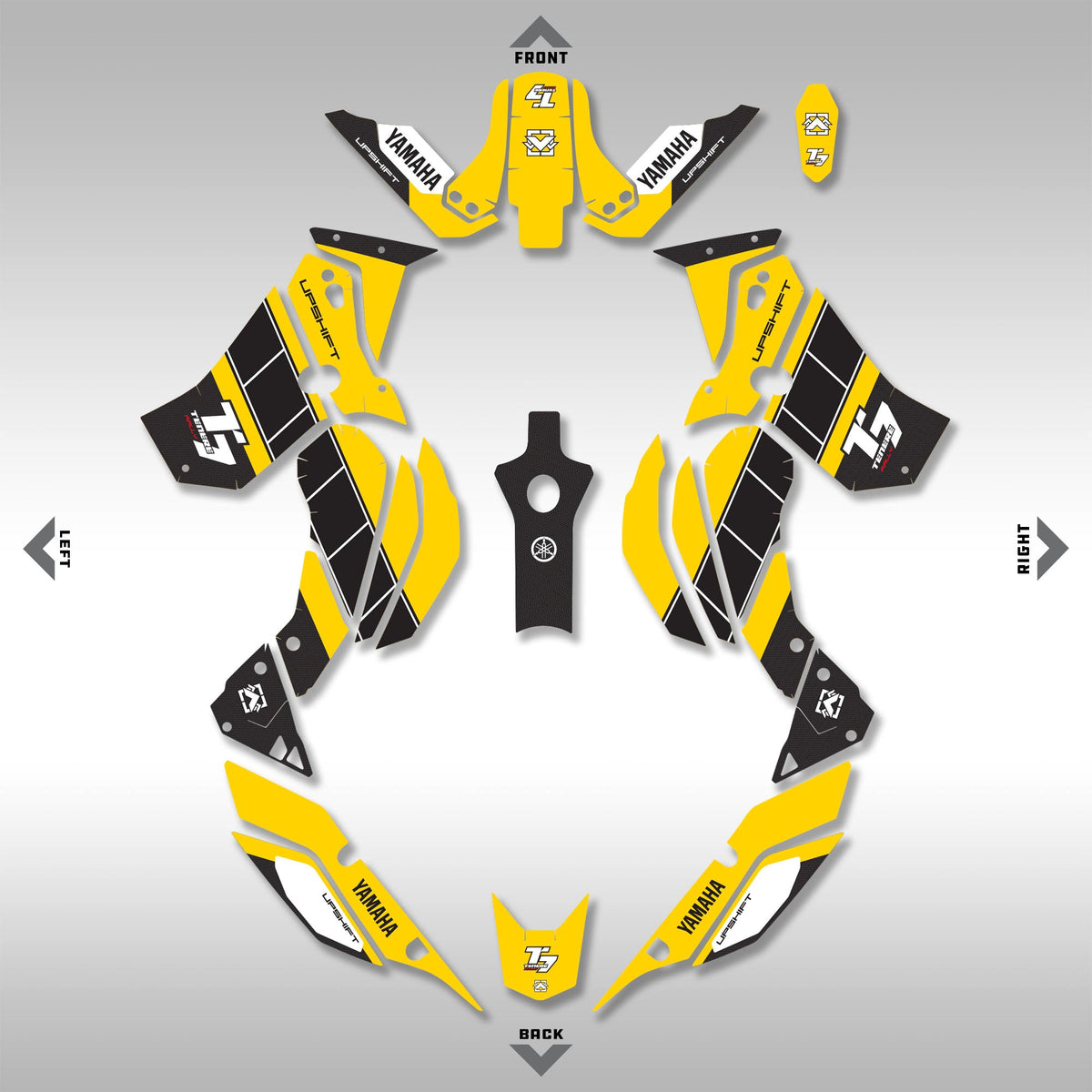 2019 - 2024 YAMAHA TENERE 700 - LAZER YELLOW / BLACK - GRAPHICS KIT