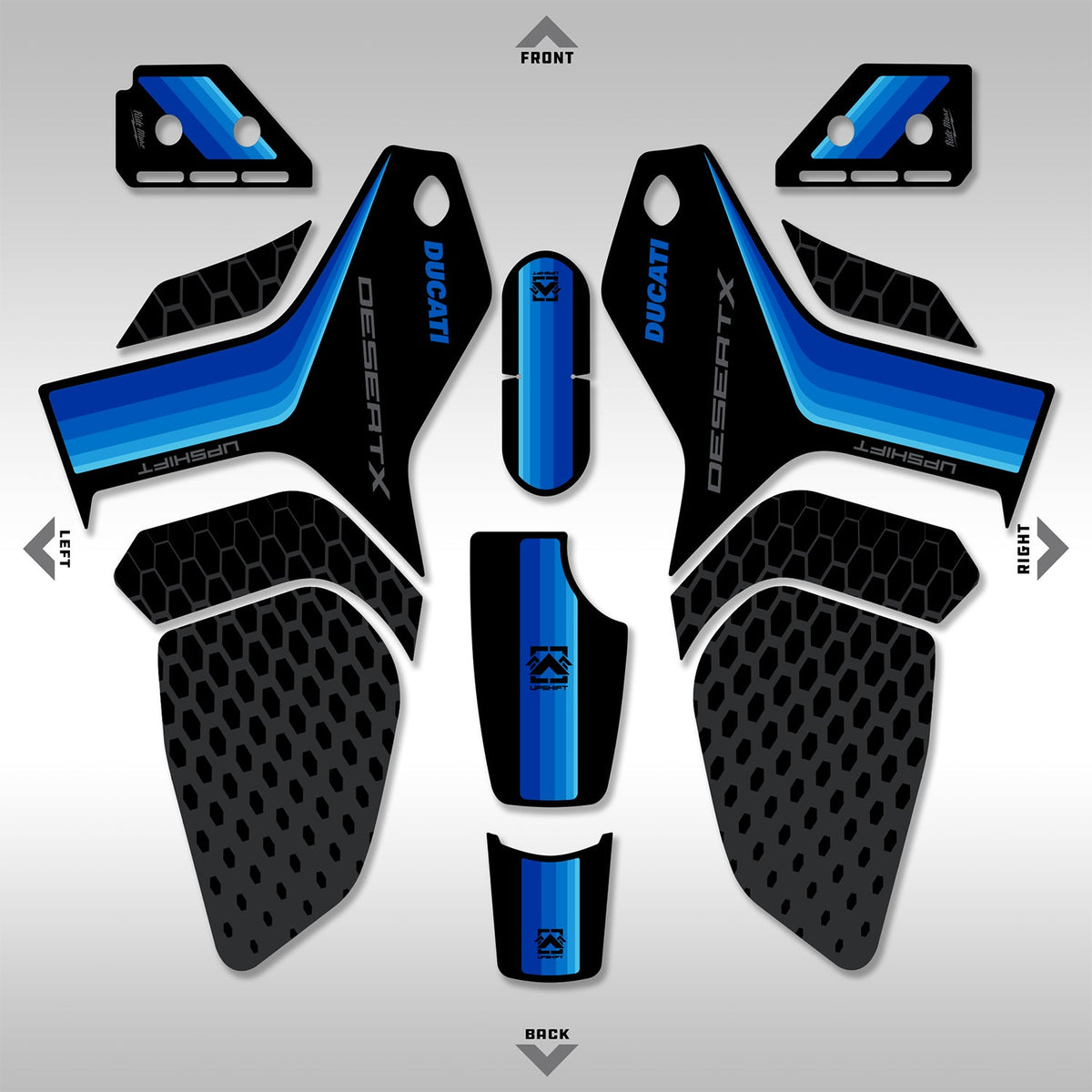 2022 - 2023 DUCATI DESERTX - BLUE GRADIENT - GRAPHICS KIT