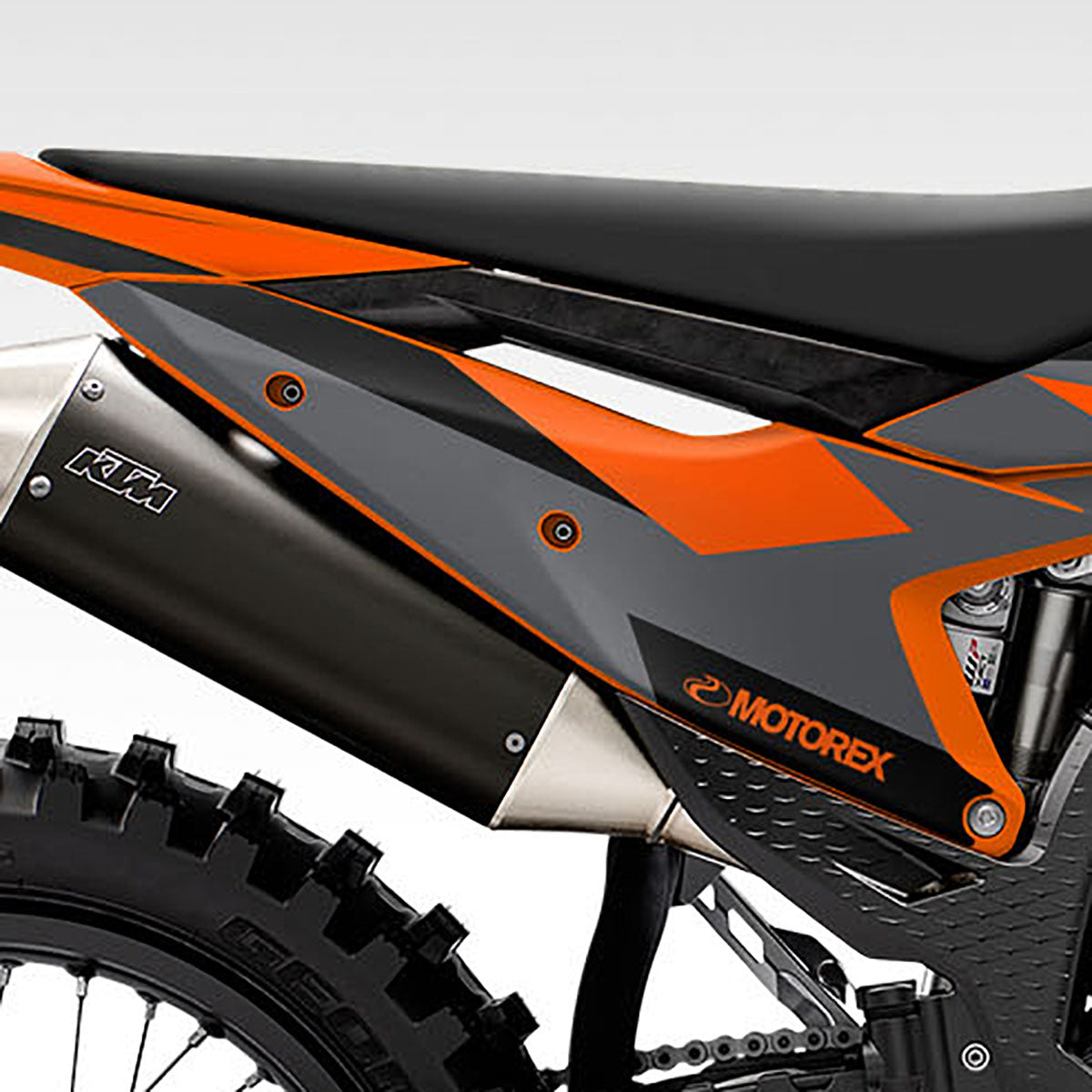 2023 - 2024 KTM EXC, XC, XC-F GRAPHICS KIT - STRATUS ORANGE / GRAY