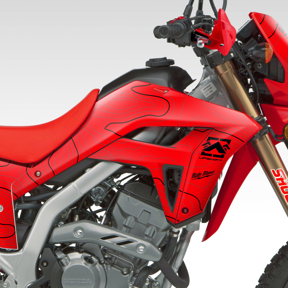 2021 - 2024 HONDA CRF300L - RED TOPO - GRAPHICS KIT  (Non-Rally)