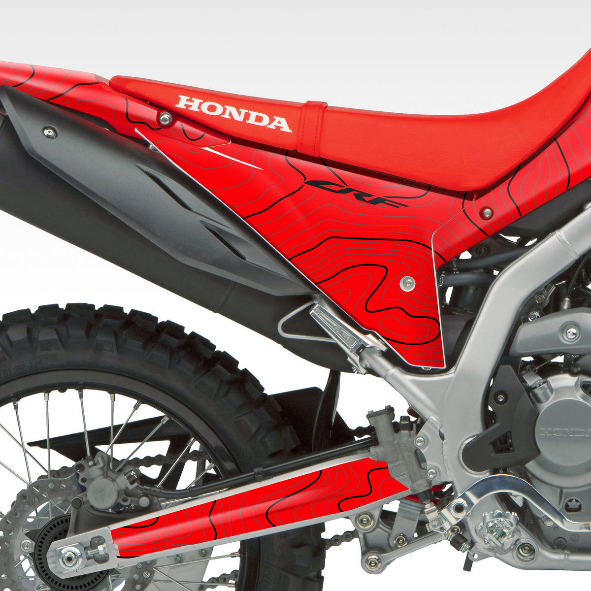 2021 - 2024 HONDA CRF300L - RED TOPO - GRAPHICS KIT  (Non-Rally)