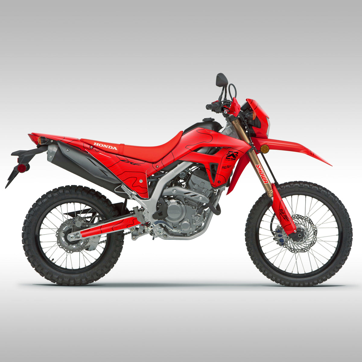 2021 - 2024 HONDA CRF300L - RED TOPO - GRAPHICS KIT  (Non-Rally)