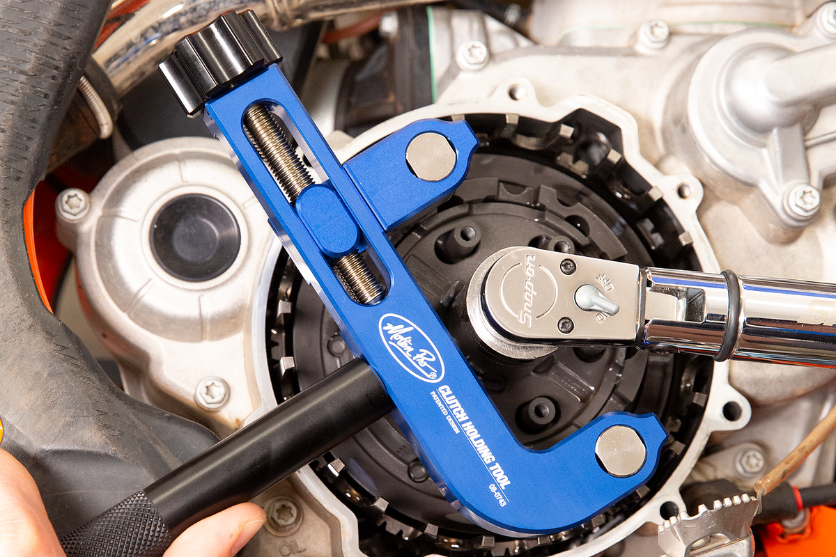 The Motion Pro heavy duty clutch holder tool makes maintaining the clutch on your motorcycle or ATV much easier. 