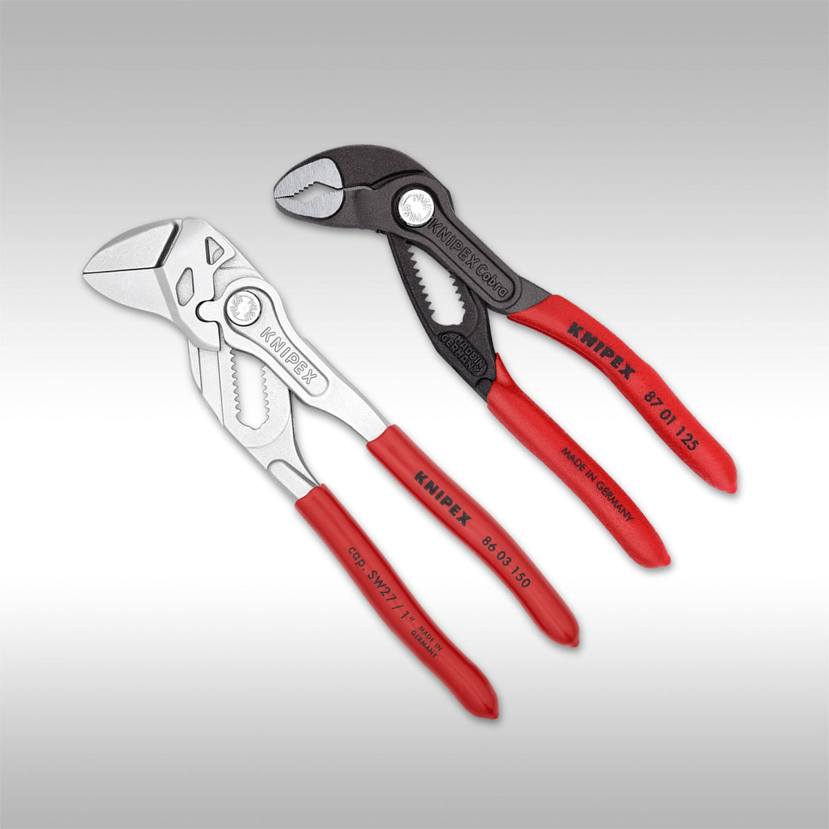 KNIPEX - 2 PIECE MINI PLIERS IN BELT POUCH - 6&quot; PLIERS WRENCH &amp; 5&quot; COBRA